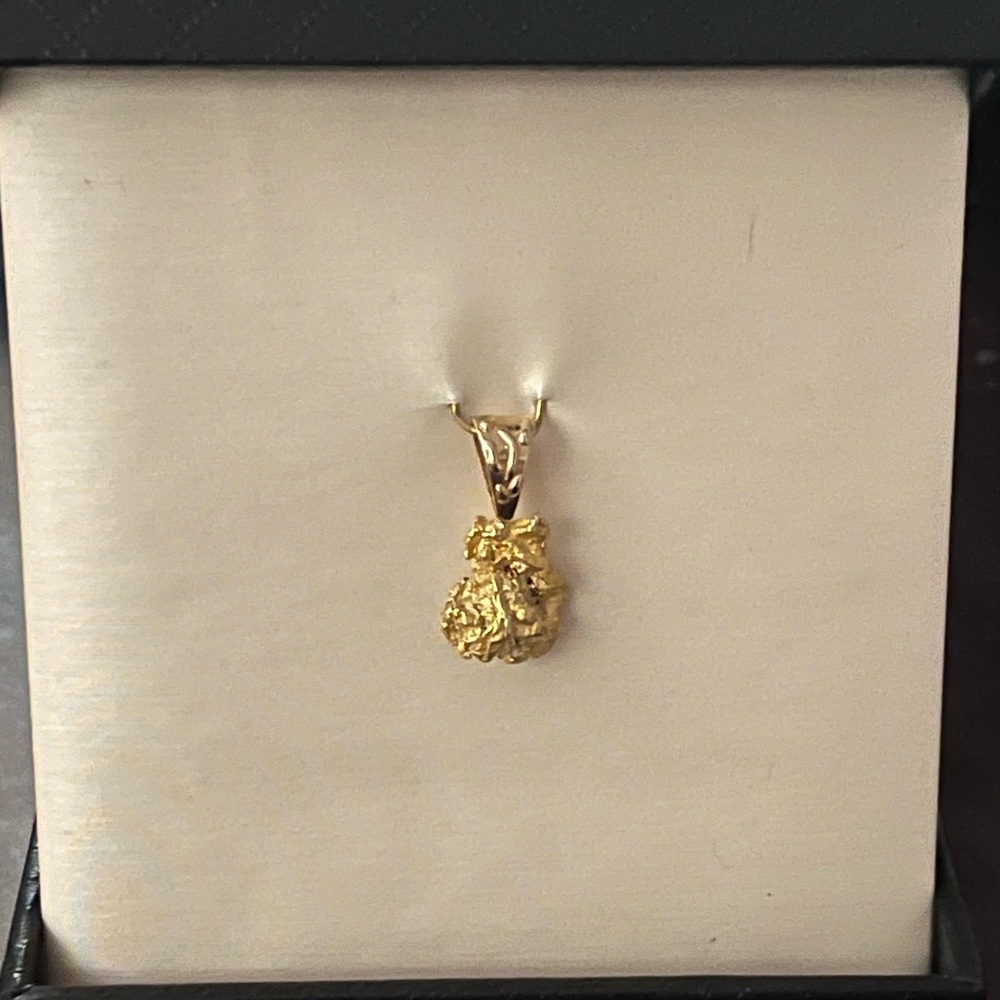 24k Natural Gold Nugget Pendant